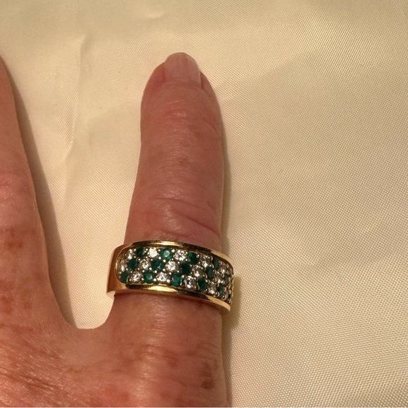 Emerald And Diamond Ring Size 6 1/2 - Picture 2 of 10